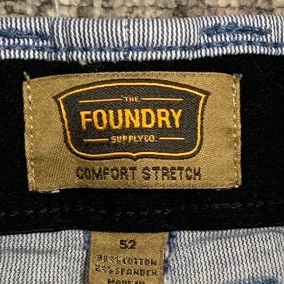 Foundry Mens Size 52 Flat Front Dress Shorts Blue White Stripe Pockets Stretch - Picture 4 of 7